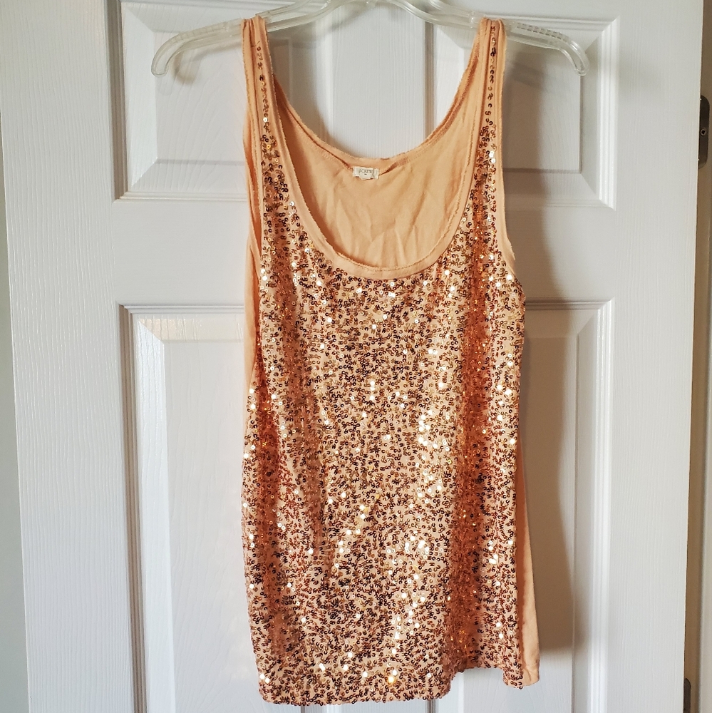 J Crew sequin blush tank
